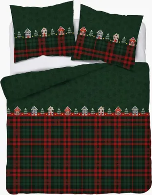 Produktbild von Bettwäsche, Flanellbettwäsche, warm, für den Winter 160x200 5619a Weihnachtsplaid