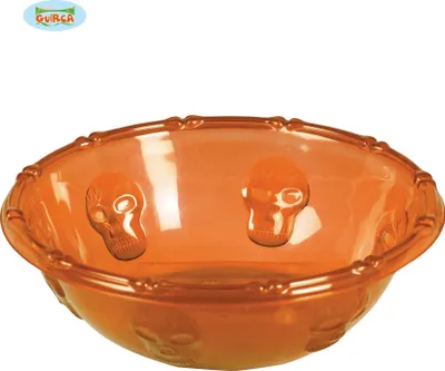Produktbild von Schale orange Totenkopf für Halloween Party ca. 29 cm