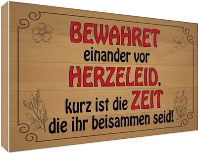 Produktbild von vianmo Holzschild 30x40 cm bewahret einander vor Herzeleid