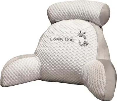 Produktbild von Lesekissen für das Bett, schöne 2-in-1-Rückenlehnenkissen, 60 x 45 × 20cm, multifunktionales Sofa- und Nachttischkissen, abnehmbares Rückenstützkissen(Grau)