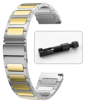 Image de Bracelet pour montre connectée - 22 mm - CMF Watch Pro - Acier inoxydable - Fermeture métallique - Argent et or