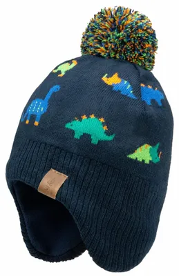 Zdjęcie produktu dla Czapka zimowa dla chłopców, typu beanie, oraz czapka dziewczęca, dzianinowa, z pomponem (53)