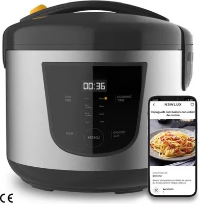 Immagine prodotto di Robot da cucina - Apparecchio da cucina multifunzionale - Capacità di 5 litri, programmabile fino a 24 ore, cottura automatica, 8 menu preimpostati, funzione di mantenimento in caldo fino a 24 ore, inclusa padella antiaderente