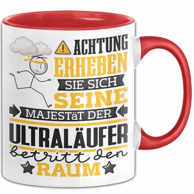 Produktbild von Ultraläufer Geschenk Tasse Lustiger Spruch Erheben Sie Sich Der Ultraläufer Betritt den Raum (Rot)