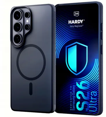 Produktbild von 3mk Hazy MagCase Etui für Samsung Galaxy S26 Ultra, Getöntes Halbtransparentes Gehäuse Anti-Fingerprint, Kamera-Schutz, Schwarz