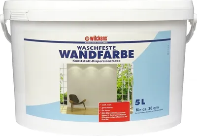 Produktbild von Wilckens Waschfeste Wandfarbe Weiß 5l 13191000090