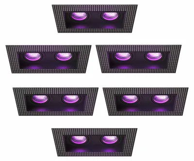Produktbild von Ledvion 6er Set LED Einbaustrahler Schwarz 4.9W RGB CCT dimmbar smart