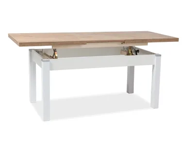 Produktbild von Höhenverstellbarer Tisch ZDENKO – Eiche Lancelot / Weiß