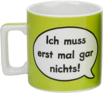 Mok "Wortheld" grün, 0,45 l, Porzellan, spülmaschinengeeignet