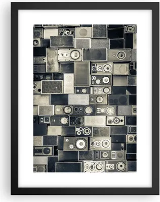 Produktbild von Gerahmtes Poster - Schwarzer Rahmen - Abstraktion Lautsprecher Grafik - 30x40 cm - Wand Bild - Wanddeko - Wandbilder - Wandposter - Bilderrahmen - Bilder - Kunstdruck - Wandbild - P2BPA30x40-4163