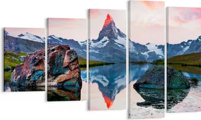 Produktbild von Bild auf Leinwand - Leinwandbild - Berge Felsen Wasser - 100x60cm - Wand Bild - Wanddeko - Leinwanddruck - Bilder - Kunstdruck - Wanddekoration - Leinwand bilder - Wandkunst - EG100x60-3892