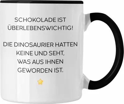 Produktbild von Trendation - Lustige Tasse mit Spruch für Frauen Männer Arbeit Büro Lustig Tassen Becher mit Sprüchen Kollegin Geschenk Sarkasmus Schokolade (Schwarz)