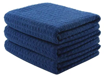 Produktbild von Geschirrtücher Mikrofaser Waffelgewebe 3er Set marineblau 40x60 cm