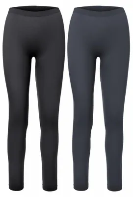 Image de Ladeheid, lot de 2 caleçons longs pour femmes, pour les sports d'hiver, le ski et les activités de plein air LA40-261 (noir/graphite, L)