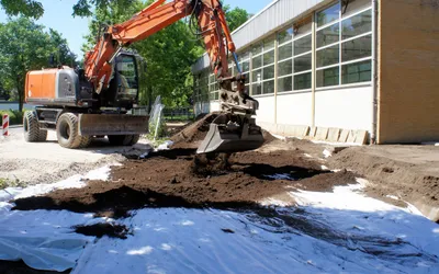 Produktbild von 50m² Gartenvlies Unkrautvlies Drainagevlies 150g 2m br