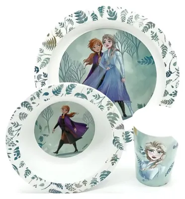 Produktbild von Frozen Disney Die Eiskönigin Kindergeschirr 3er Set Elsa Anna