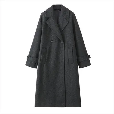 Produktbild von Famanu Trenchcoat Lange Winterjacke - Klassisches Design, Lockere Kragen, Größe M