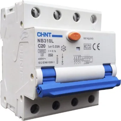 Immagine prodotto di Interruttore differenziale 3F C 32A 30mA 3P1N max. 230/400 VAC