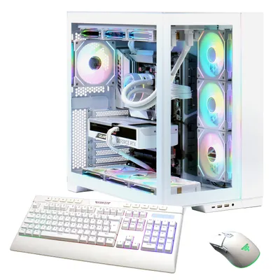 Zdjęcie produktu dla HYRICAN Gaming-PC Pure White 7408 Ryzen 7 7800X3D chłodzenie wodne 32GB DDR5 RAM 2TB Gen4 SSD RTX 5080 Windows 11