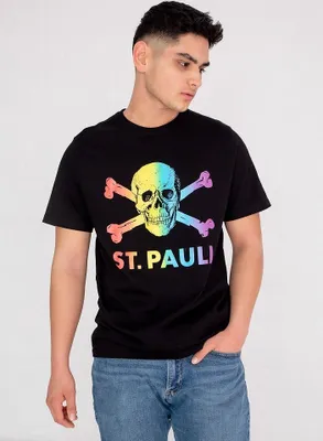 Produktbild von FC St. Pauli - T-Shirt Totenkopf - Regenbogen