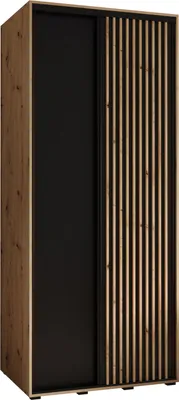 Produktbild von MEBLE KRYSPOL Lanko 1 Schrank mit 2 Schiebetüren  - 235,2x100x60 cm - Artisan Schwarz Artisan