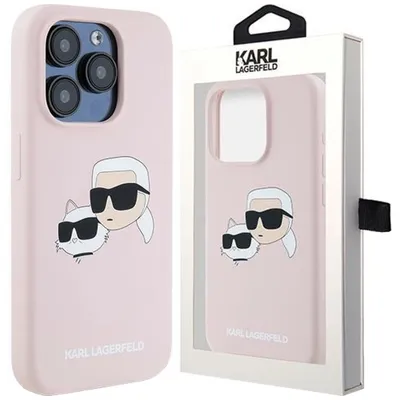 Produktbild von Karl Lagerfeld KLHMP15XSKCHPPLP iPhone 15 Pro Max 6.7" pink hardcase Silicone Karl & Choupette MagSafe Schutzhülle