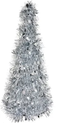 Immagine prodotto di Clayre & Eef Decorazione natalizia Albero di Natale Ø 16x38 cm Plastica color argento