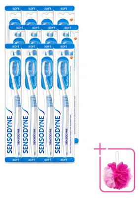 Produktbild von 12 x Sensodyne Soft Handzahnbürste für empfindliche Zähne - Sparpackung - 12 Stücke