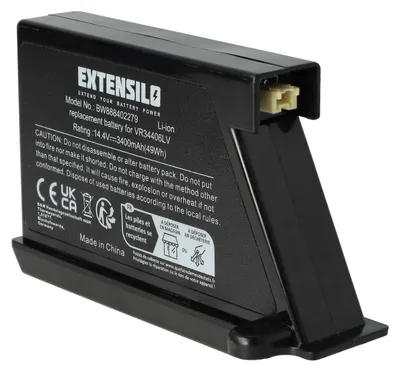 Produktbild von EXTENSILO Akku kompatibel mit LG Hom-Bot VR5940, VR5940L, VR5912LV, VR5940LB, VR5940LR, VR5942L, VR5943 Staubsauger Schwarz (3400 mAh, 14,4 V, Li-Ion)