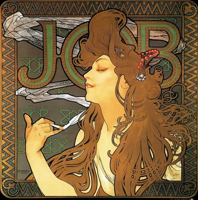 Produktbild von Alphonse Mucha Kunstdruck Bild - JOB, 1896 (40 x 40 cm)