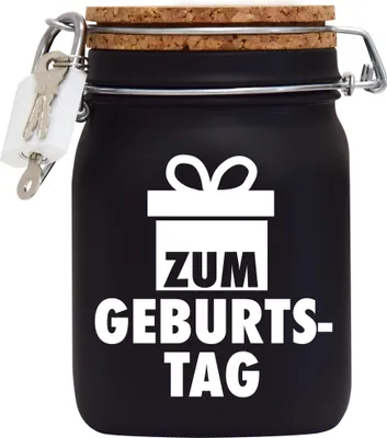 Produktbild von Spardose Geld Geschenk Ideen Zum Geburtstag Design2 Schwarz Größe2 1 Liter