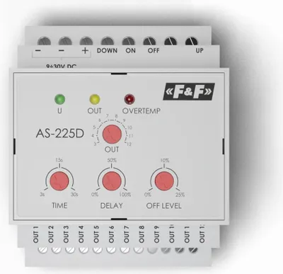 Produktbild von F&F | Kaskadenlichtsteuerung AS-225D - 12 Kanäle - 9-30V - Effiziente Treppenbeleuchtung - Softstart-Funktion