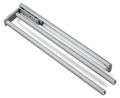 Produktbild von 2 Stück drehbare Handtuchhalter TED 2-armig EV1 eloxiert (Aluminium, 450-730 mm, ausziehbar) Teleskop Auszug geeignet für Bad oder Küche