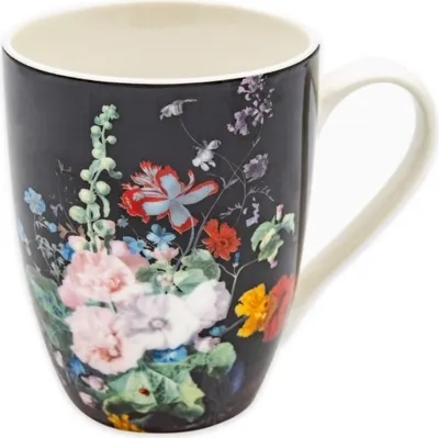 Obrázek produktu pro Hrnek porcelán 340ml KVĚT černá
