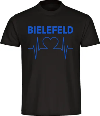 Produktbild von multifanshop Herren T-Shirt - Bielefeld - Herzschlag, schwarz, Größe 5XL