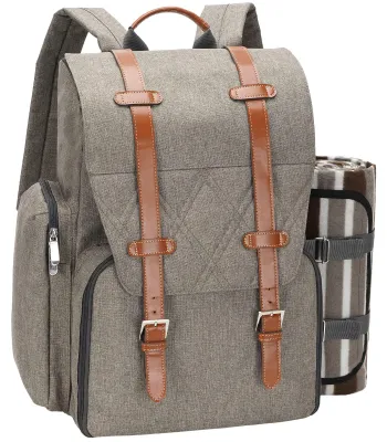 Picknickrucksack für 4 Personen mit Kühltasche, Besteck & Decke