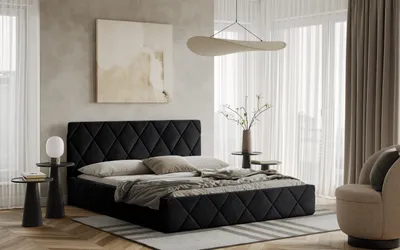 Obrázek produktu pro Postel LUKA 140x200 černá s úložným prostorem