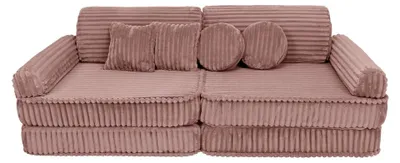 Zdjęcie produktu dla 10-częściowa modułowa sofa dziecięca CHURROS z aksamitu, z pianką OEKO-TEX, do zabawy
