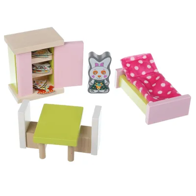 Produktbild von Cubika Puppenhausmöbel aus Holz - Schlafzimmer