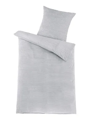 Produktbild von Bettwäsche Winter Flausch Cashmere Touch Uni Wende warm 2 teilig 135x200 mit RV Farbe CORD / GRAU