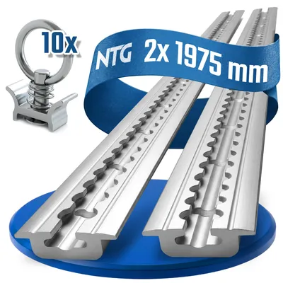 Produktbild von Airlineschiene Zurrschienen 2 x 2 m 2 Meter zum Einlassen und 10 x Fitting Alu