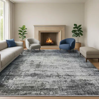 Zdjęcie produktu dla Dywan z abstrakcyjnym wzorem, możliwość prania, antypoślizgowy, wymiary 160 x 230 cm, kolor: szary