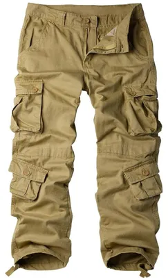 Immagine prodotto di Siyecaoo Pantaloni Cargo Uomo Militare Bojówki In Cotone Traspiranti Beige 32