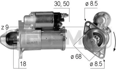 Produktbild von ERA 220609A Starter Anlasser 1,1kW für OPEL Corsa D Schrägheck (S07) 12V