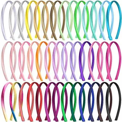 Produktbild von 40 Satin-Haarreifen mit 1 cm Breite für Mädchen und Damen