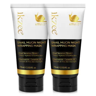 Produktbild von Gesichtsmaske Nachtmaske Gesicht Snail Mucin Kollagen Maske Night Wrapping Mask, 2x 75ml
