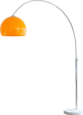 Produktbild von SalesFever Bogenlampe 208 cm | höhenverstellbar | Ø Lampenschirm 40 cm | echter Marmorfuß | B 155 x T 40 x H 208 cm | orange