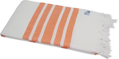 Produktbild von Hamamtuch Strandtuch Badetuch & Saunatuch "Fisch" weiß orange