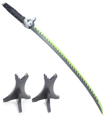 Produktbild von Sabre Oni Genji Ninja Overwatch Schwert Katana Drachenklinge Leuchtende Klinge + Holzpräsentation