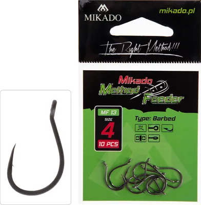 Produktbild von 10 x MIKADO MF13 Methodfeeder Angelhaken mit Öhr Brassenhaken Karpfenhaken  # 10